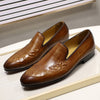 2019 Autumn Luxury Mens Loafers For Wedding Party Street Fashion Brown Genuine Real Leather Slip On Men Dress Shoes Formal Shoes