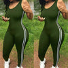Women Jumpsuit Romper Bodycon Playsuit Clubwear Long Trousers Party Sleeveless Side Stripe Rompers Womens Jumpsuits