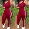 Women Jumpsuit Romper Bodycon Playsuit Clubwear Long Trousers Party Sleeveless Side Stripe Rompers Womens Jumpsuits