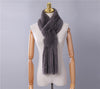 New Winter Women's Genuine Real Rex Rabbit Fur Hand Knitted Scarf Scarfs Cowl Ring Scarves Wraps Snood Street Fashion Tassel