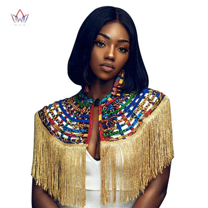 Ankara African Net Necklaces Shawl Collar With Tassel Women Clothings Accessories African Multistrand Necklace Jewelry SP055