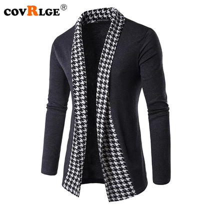 Covrlge New Autumn Winter Classic Cuff Knit Cardigan Men's Sweaters High Quality Men Knitted Coats Male Knitwears MZL046