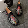 Embroidered Men's Casual Loafers Summer Fashion Slip on Male Canvas Shoes Lightweight Breathable Flat Shoes