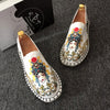 Embroidered Men's Casual Loafers Summer Fashion Slip on Male Canvas Shoes Lightweight Breathable Flat Shoes