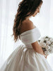 LORIE Princess Wedding Dresses Satin Vintage Off The Shoulder Wedding Bride Dresses Long Train  White Ivory Wedding Ball Gown