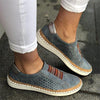 Hollow Out Women's Shoes Hand-stitched Striped Breathable Elastic Band Retro Casual Flat Suitable Wide Leg Women's Sneaker