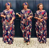 New style Fashion Classic African women clothing Dashiki stretch free size Length 152 cm print design loose long dress Add scarf