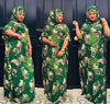 New style Fashion Classic African women clothing Dashiki stretch free size Length 152 cm print design loose long dress Add scarf