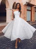 LORIE Princess Short Wedding Dress 2020 Strapless Puff Bride Dress A-Line  Backless Mid-Calf Boho Wedding Gown