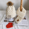 Three-piece children's winter/autumn woolen cap for boys and girls warm scarf gloves combination baby jumper knitted hat