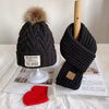 Three-piece children's winter/autumn woolen cap for boys and girls warm scarf gloves combination baby jumper knitted hat