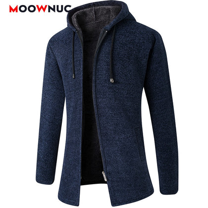 Cardigan 2020 Long Sleeves Solid Men's Fashion Sweaters Coat Thick Casual Slim Classic Keep Warm Male Spring Autumn Hats MOOWNUC