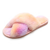 Winter Women Mix Colors Furry Slippers Flat Fluffy Soft Fur House Slides Floor Non Slip Warm Fashion Indoor Shoes Ladies Trend
