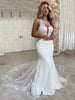 LORIE Sexy Mermaid Wedding Dresses 2020 Scoop neck  Lace Appliques Bridde Dress Open Back Country Bridal Gown Vestido de novie