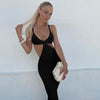 BOOFEENAA Vacation Knitted Maxi Dresses for Women Summer 2021 Elegant Sexy Party Cut Out Backless Bodycon Dress C69-BH27