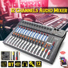Professional bluetooth Audio Mixer USB DJ Sound Mixing Console MP3 Jack 12 Channel Karaoke 48V Amplifier Karaoke KTV Match Party