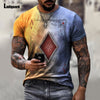 Sexy Mens clothing Basic Tops Fashion Playing cards Print T-shirt 2021 Summer Casual Pullovers Men Tees Shirt Plus Size S-5XL