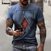 Sexy Mens clothing Basic Tops Fashion Playing cards Print T-shirt 2021 Summer Casual Pullovers Men Tees Shirt Plus Size S-5XL