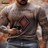 Sexy Mens clothing Basic Tops Fashion Playing cards Print T-shirt 2021 Summer Casual Pullovers Men Tees Shirt Plus Size S-5XL