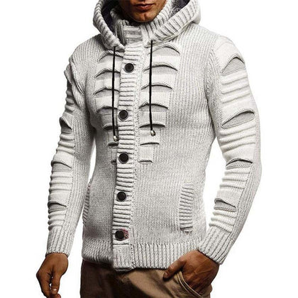 S-4XL Oversized Sweater Men 2021 New Casual Slim Solid Knitted Sweater Full Sleeve Cardigan Hooded Sweaters Knitwear Coat Men