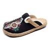 Woman Shoes Flats Embroidered Weave Canvas Antiquity Women's Slippers  Casual Mixed Colors Cover Toe Female Footwear 2021 New