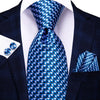 Hi-Tie Men Silk Wedding Tie FLight blue Mint Pink Paisley Solid ashion Design Gift Necktie For Men Hanky Cufflink Business Party