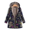 2021 New Women Winter Warm Floral Hooded Jacket Flower Print Hoody Vintage Oversized Coats Winter Padded Jacket Women Parkas