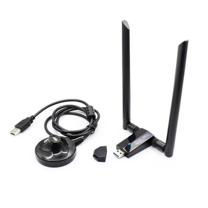 Powerful 2.4G / 5G WiFi USB 3.0 Adapter With Base Wireless AC 1200M RTL8812AU Dual 5dBi Antenna Network Card For Windows Linux