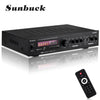 SUNBUCK 2000W 220V 110V bluetooth5.0 Audio Power Amplifier Home Theater amplificador Audio with Remote Control Support FM USB