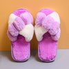 Warm Fluffy Slippers Women Faux Fur Cross Indoor Floor Slides Flat Soft Furry Shoes Ladies Female Non Slip House Shoes Whosale