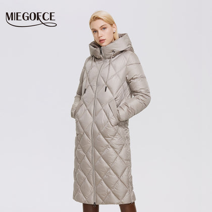 MIEGOFCE 2021 Winter Ladies Jacket Lengthened Style Women Padded Parka Thickened Warm Cotton Women Coat D21845