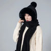 ZDFURS*Autumn and winter hat female plush thick double-layer northeast hat warm cycling neck scarf scarf gloves one gift