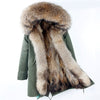 2021 New Big Real Raccoon Fur Collar Real Natural Fur Coat Winter Jacket Long Women Raccoon Fur Liner Hooded Parkas