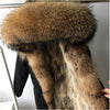 2021 New Big Real Raccoon Fur Collar Real Natural Fur Coat Winter Jacket Long Women Raccoon Fur Liner Hooded Parkas