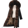 2021 New Big Real Raccoon Fur Collar Real Natural Fur Coat Winter Jacket Long Women Raccoon Fur Liner Hooded Parkas