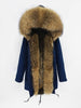 2021 New Big Real Raccoon Fur Collar Real Natural Fur Coat Winter Jacket Long Women Raccoon Fur Liner Hooded Parkas