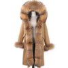 2021 New Big Real Raccoon Fur Collar Real Natural Fur Coat Winter Jacket Long Women Raccoon Fur Liner Hooded Parkas