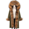 2021 New Big Real Raccoon Fur Collar Real Natural Fur Coat Winter Jacket Long Women Raccoon Fur Liner Hooded Parkas