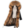 2021 New Big Real Raccoon Fur Collar Real Natural Fur Coat Winter Jacket Long Women Raccoon Fur Liner Hooded Parkas