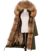 2021 New Big Real Raccoon Fur Collar Real Natural Fur Coat Winter Jacket Long Women Raccoon Fur Liner Hooded Parkas