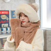ZDFURS*Autumn and winter hat female plush thick double-layer northeast hat warm cycling neck scarf scarf gloves one gift