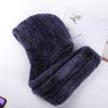 ZDFURS * 2021 new Women Real Knitted Rex Rabbit Fur Hat Hooded Scarf Long Winter Warm Fur Hat With Neck Collar Scarves hat scarf