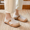 Veowalk Women Striped Linen Cotton Fabric Loafers Comfortable Slip On Sneakers Ladies Casual Flats Shoes Handmade Espadrilles