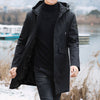 Plus Size Men's Winter Warm Jacket Fleece Parka Coat 2021 New Black Hooded Windbreaker Outwear Fleec Jacket Long Parkas 8XL