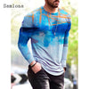 Plus Size 3xl Mens Fashion T-shirt Long Sleeve 3D Print Tops Streetwear Masculinas 2021 Autumn Casual Pullovers Men Tees Shirt