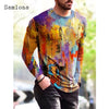 Plus Size 3xl Mens Fashion T-shirt Long Sleeve 3D Print Tops Streetwear Masculinas 2021 Autumn Casual Pullovers Men Tees Shirt