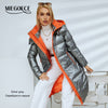 MIEGOFCE 2021 New Winter Collection Coat Women Fashion Jacket With Hood Knee Length Comfortable Pockets Tailoring Parka D21008