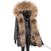 2021 New Big Real Raccoon Fur Collar Real Natural Fur Coat Winter Jacket Long Women Raccoon Fur Liner Hooded Parkas