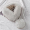 ZDFURS*Korean Style New Fox Fur Scarf Female Winter Warm Real Fur Mufflers Scarfs with 10cm Fox Pompoms Magnet Fashion scarves