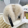 ZDFURS* 2021 Winter Fur Collar Female Fox Fur Scarf Whole Leather Real Fur  scarf with Leather Short Fur Scarf Female